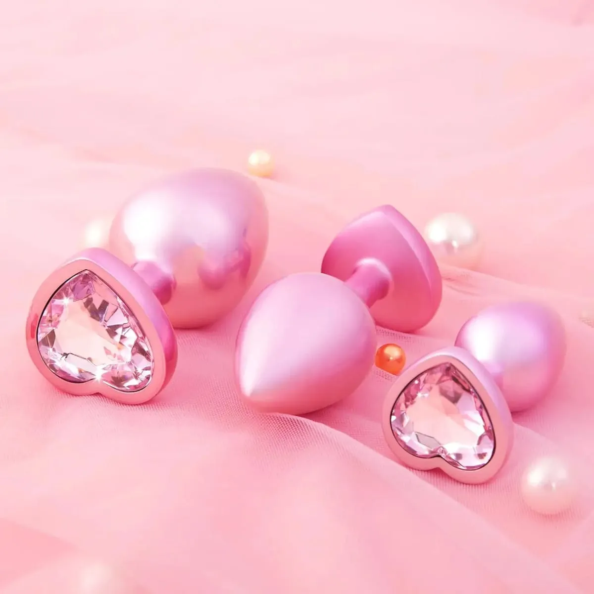 Crystal Diamond Heart Base Metal Butt Plug 3 Sizes Anal Plug Anal Trainer για αρχάριους Unisex μασάζ προστάτη Παιχνίδια σεξ για ενήλικες — image 5