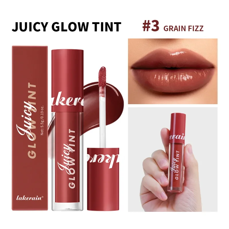 Juicy Glow Lip Tint Mirror Shine Lip Gloss Deep Hydrating Long-Lasting Dewy Moisturizing Non-Sticky High Shine Tinted Lip Makeup — image 9