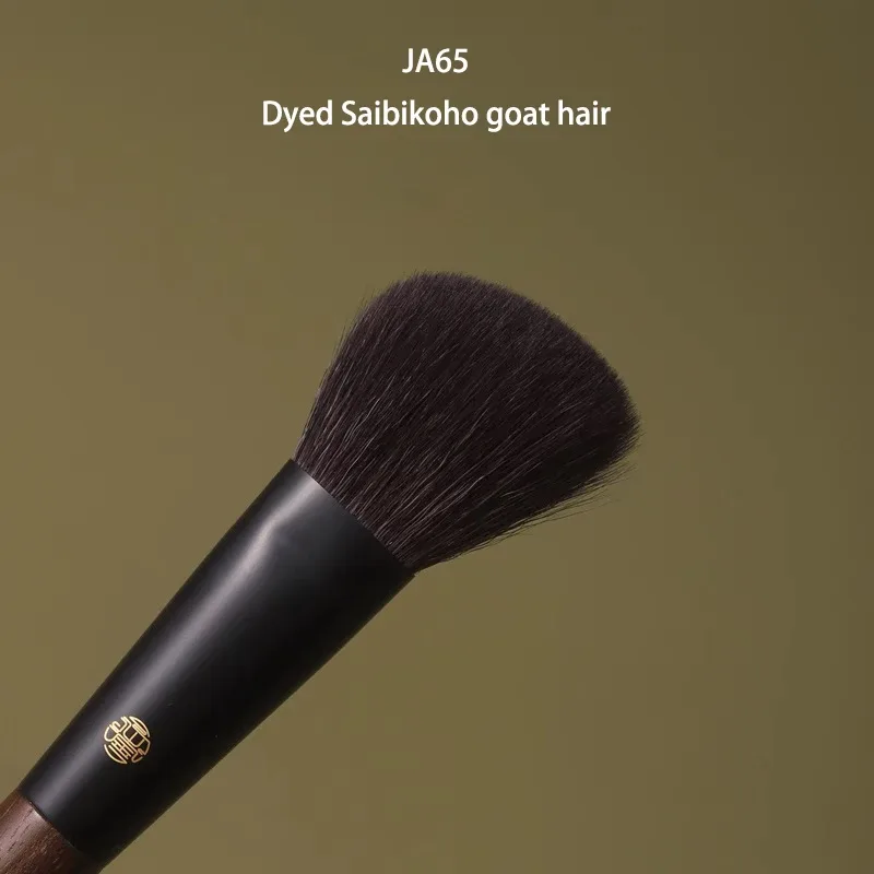 Kuas Rias Buatan Tangan Profesional 1 Buah Kuas Kontur Siku Rambut Kambing Kuda Rubah Tupai Kuas Rias Pegangan Walnut