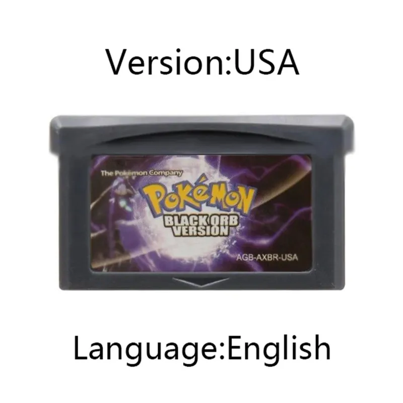 GBA Pokemon Game Cartridge 32-Bit קונסולת משחקי וידאו כרטיס Ash Grey Liquid Crystal Light Platinum Moemon Emerald שפה אנגלית