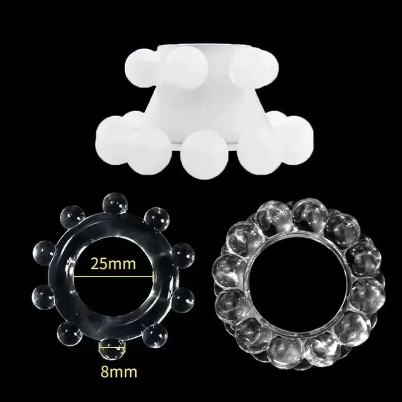 3db Stretchy Stay Hard Gyöngyös kakasgyűrű Késleltetett magömlés edző Scrotal Binding Ball Hordágy Szilikon Cockring Férfi Szexjátékok — image 8