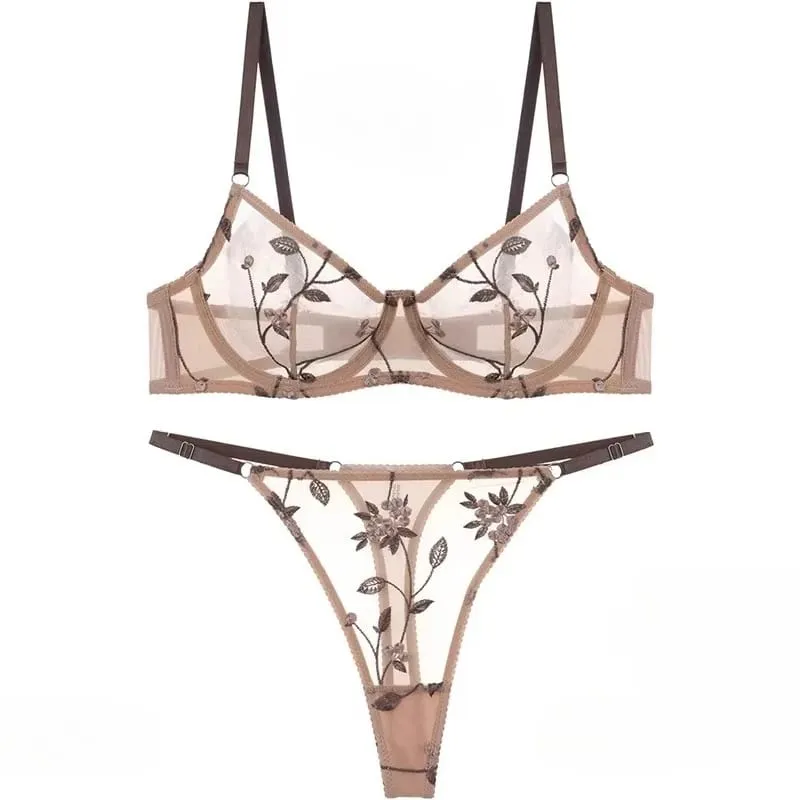 Europese stijl Kant Doorschijnend borduurwerk Beugelbeha Minimizer Grote buste Anti-verslapping Ondersteuning Comfort Zachte lingerie S-XL