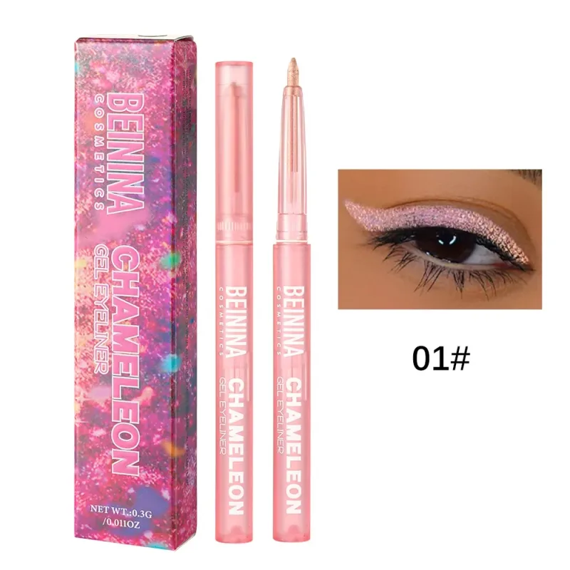 Μεταλλικό Chameleon Gold Eyeliner Gel στυλό Pearlescent Polarized Glitter Πράσινο Inner Eye Liner Λαμπερό πολύχρωμο Soft Eyes Pigment