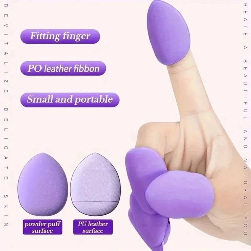 12 יחידות איפור ספוג קטיפה משולש אבקת פאף פנים אצבע פחזניות מיני ביוטי ביצת בסיס כלי בסיס אביזרי איפור