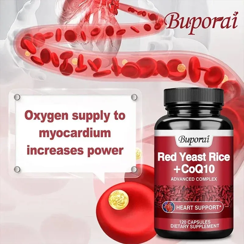 Red Yeast Rice with CoQ10 Supplement - Αντιοξειδωτική υποστήριξη για την ενέργεια και την υγεία της καρδιάς Συμπληρώματα Συμπληρώματα