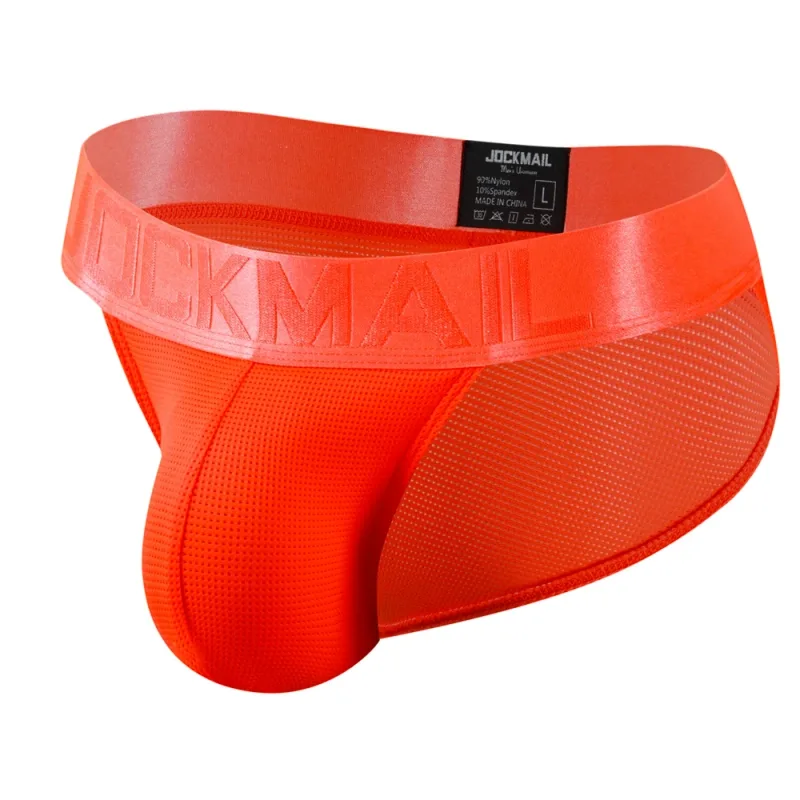 Jockmail Mans Underwear Gay Brief Nylon Mesh Sexy Low Waist Ropa Interior Hombre Letter Embroidery Sissy Panties Male Lingerie — image 39