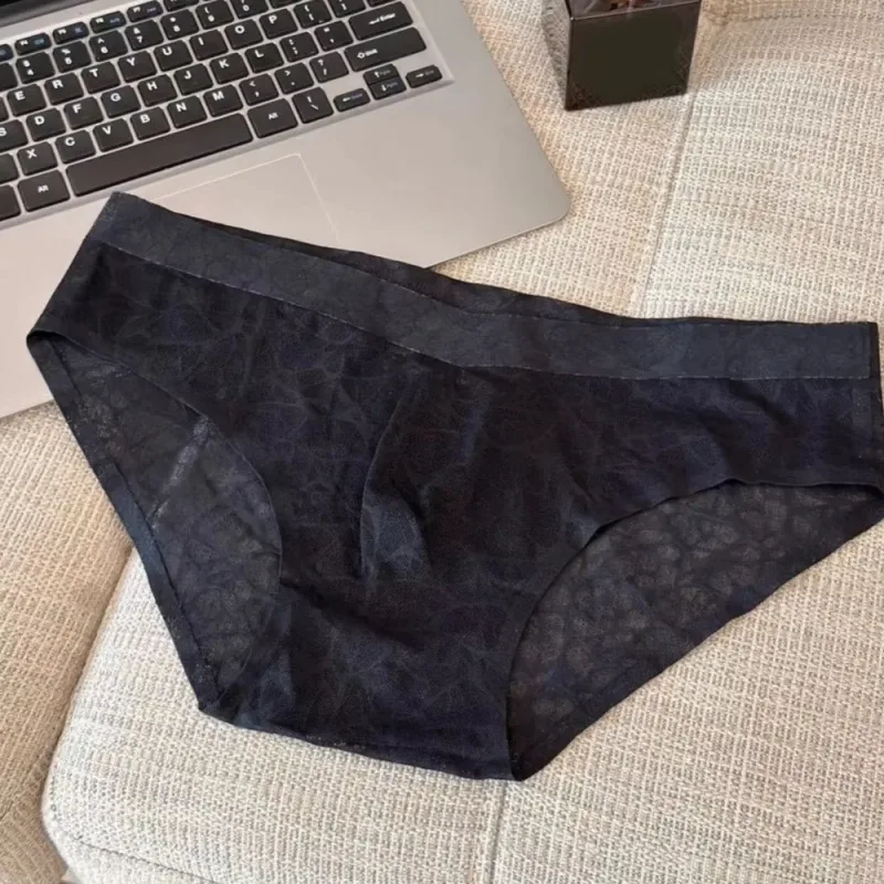 Underpants 3D Bulge Pouch Men's Underwear Lingerie Transparent Mesh Panties Low Waist Thin Triangle Panties Men
