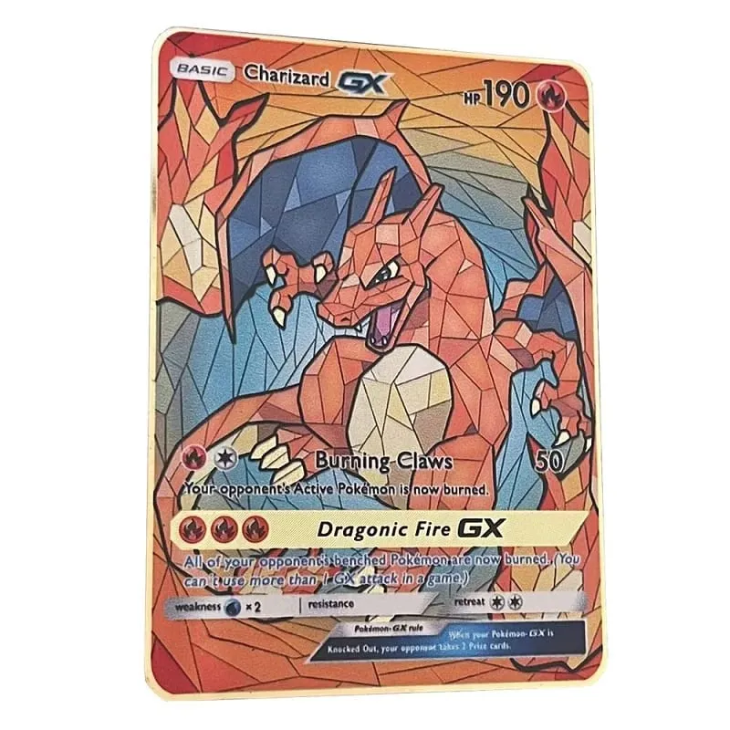 بطاقة بوكيمون معدنية رائعة جديدة 10000 نقطة Arceus Charizard بطاقة سوبر الإنجليزية Mewtwo Lucario Greninja Lillie بطاقات أنيمي