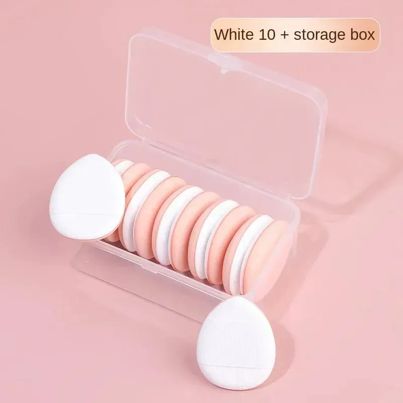 10 יחידות Mini Finger Puff Foundation כרית אוויר קטנה פודרה ספוג קונסילר BB Cream כלי איפור קוסמטי