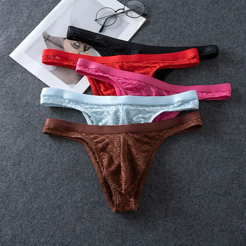 Men Thongs Briefs Jacquard Sheer Men's Underwear Sexy Accessories Hot Low Rise Pouch Very Hot Lingerie Breathable Underpants 3256810404028463