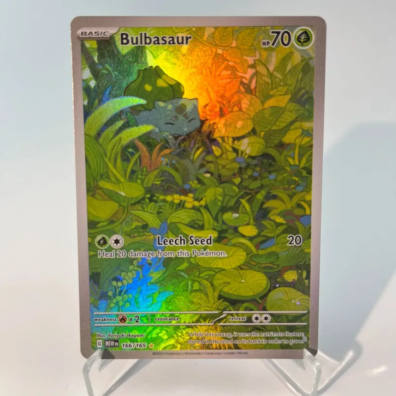כרטיסי פוקימון 151 PKM PTCG3-D Bulbasaur Squirt Rainbow Gengar לשעבר Holographic Ex GX Rare Collection מתנות צעצועי קרב לתחביבים