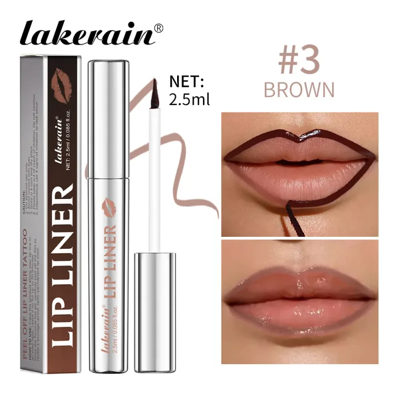 Lakerain Peel Off Lip Liner Αδιάβροχο, ανθεκτικό στις μουτζούρες Lip Liner Μεγάλης διάρκειας Χρώμα που δεν ξεθωριάζει Hydrate Nourish Lip Contour Makeup — image 10