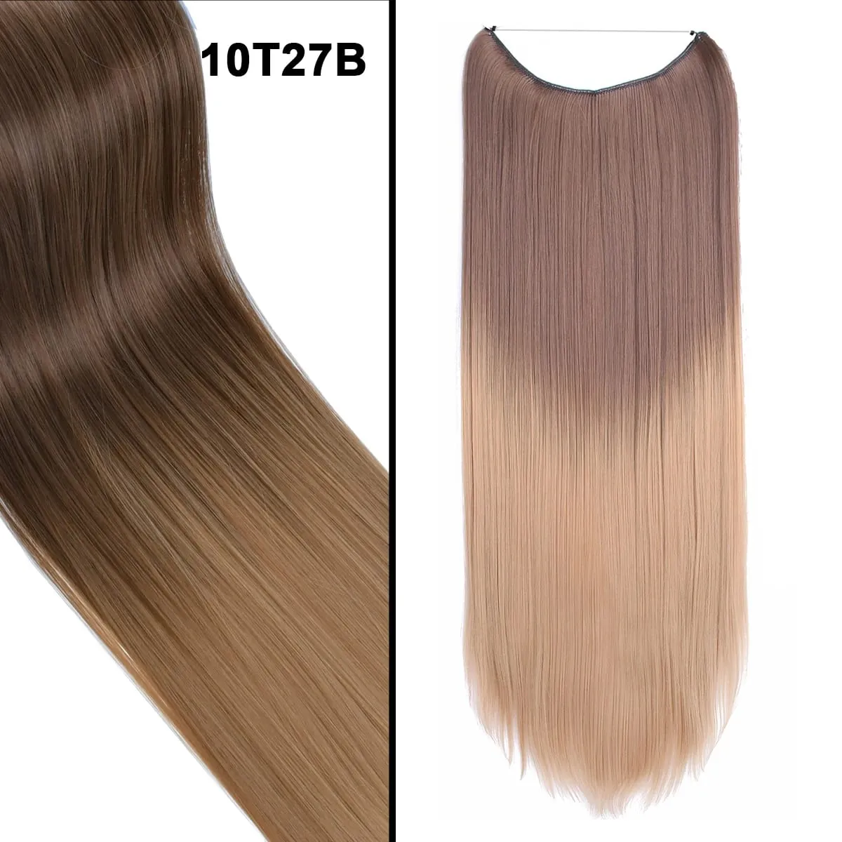 Jeedou κυματιστά μαλλιά Extension Elasticity Αόρατο σύρμα Fish Line One Piece No Clips Συνθετικά Hairpieces Ombre Χρώμα για γυναίκες — image 23