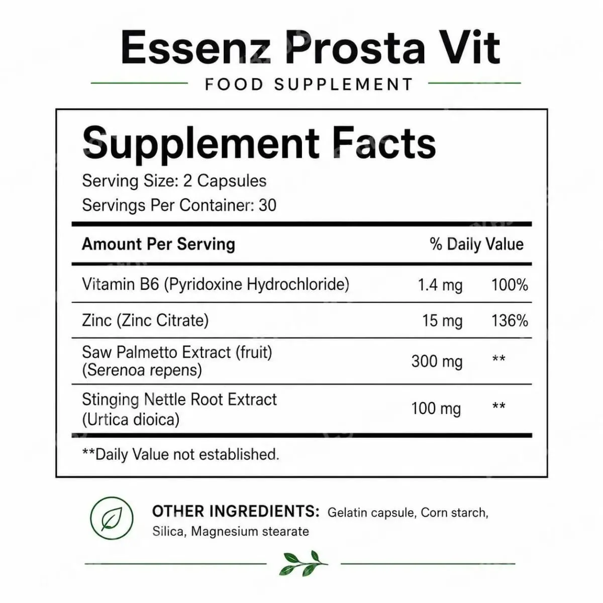 Googeer Prosta Vit Essenz Capsules for Men Bladder & Urinary Tract Health Support with Zinc Vitamin B6 Saw Palmetto 60 Count