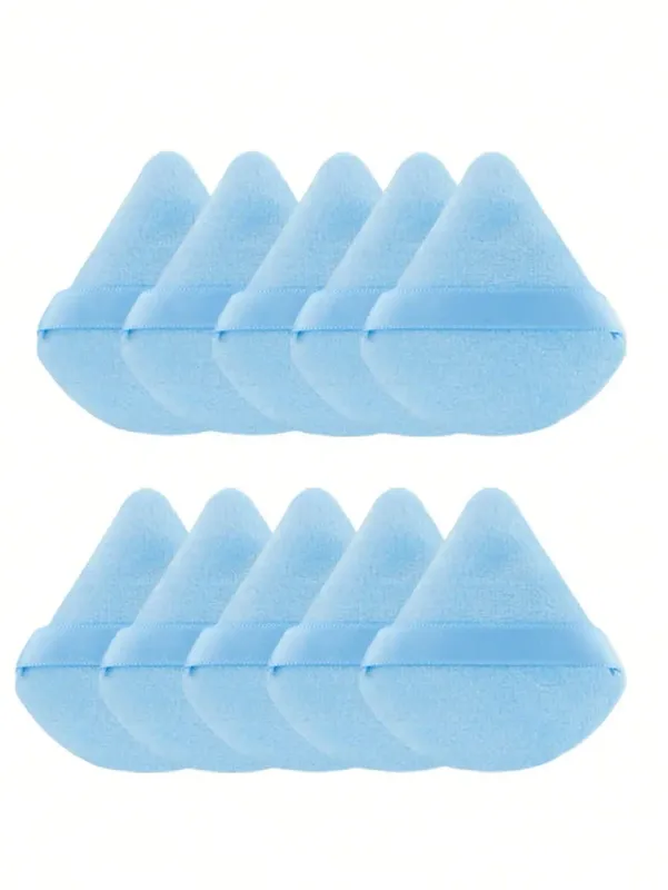 10 τμχ Triangle Velvet Powder Puff Pizza Flours Mini Face Makeup Sponge Cosmetics Ελαφρύ εργαλείο μακιγιάζ που πλένεται