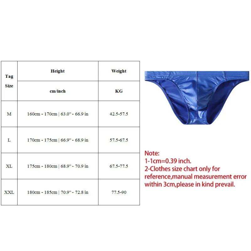 Sexy Briefs Underwear Men Faux Leather Sexy Underwear Briefs Low Waist Bulge Pouch Lingerie Panties Underpant Triangle Pants — image 11
