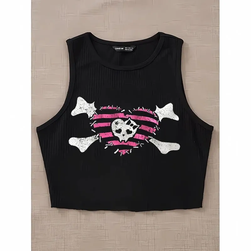 Καλοκαιρινό Emo Harajuku 2000s Y2k Tops Sexys 90s Vintage Ρούχα για Γυναικεία Κορυφαία Γυναικεία Αισθητική Γυναικείες Μπλούζες Tanks & Camis