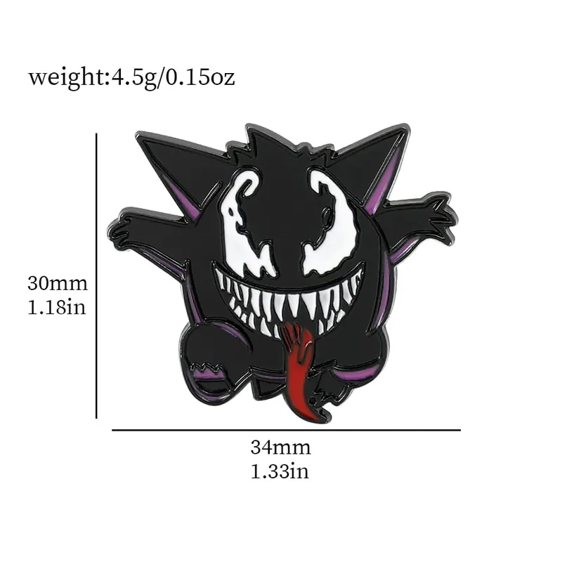 Gengar Rajzfilm brossok Anime Zománcos hajtókátűk hátizsákhoz Kiegészítők Rajongók Gyűjtemény Bross Ajándékok