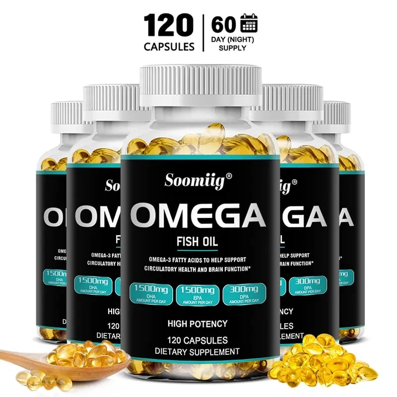 Omega 3 halolaj lágyzselé 3300 mg nagy hatékonyságú EPA-val és DHA-val Támogatja az energiát, a szívet, az ízületeket, a szem bőrét és az immunitást