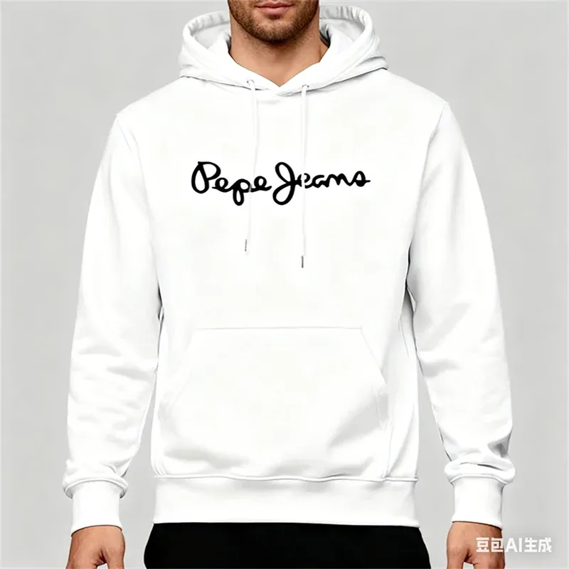 Casual herenhoodie 3D eenvoudige letter bedrukt polyester lange mouwen tops outdoor straat koele lente en herfst hoodies sweatshirt