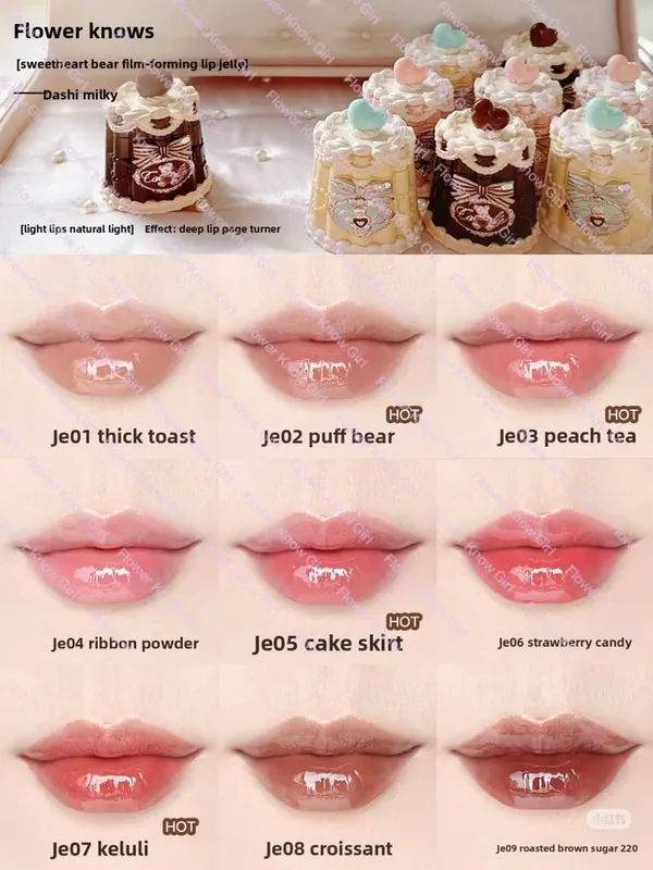 Flower Knows Sweetie Bear Lipstick Mini Setting Powder Σετ φρυδιών μακράς διαρκείας αδιάβροχο, αδιάβροχο