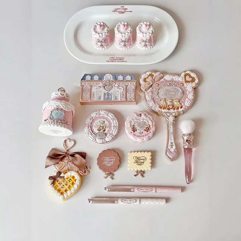 New Arrive Flower Knows The Sweetie Bear Collection Mini Setting Powder Cookie άρωμα και Dual Ended Brow Gel and Pencil — image 6