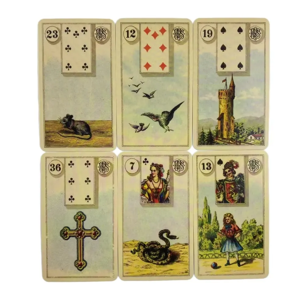 36 כרטיס אמנות בצבע מלא חיזוי טארוט טבלאו Grand Tableau Lenormand בד Grand Tableau Leno — image 6