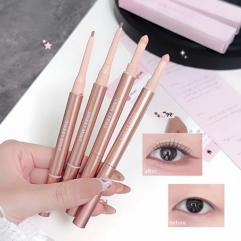 Double Headed Brightening Aegyo Sal Pen Waterproof Liing Silkworm Eyeliner Stick Highlighter Matte Shadow Pen Contour Μακιγιάζ ματιών — image 3