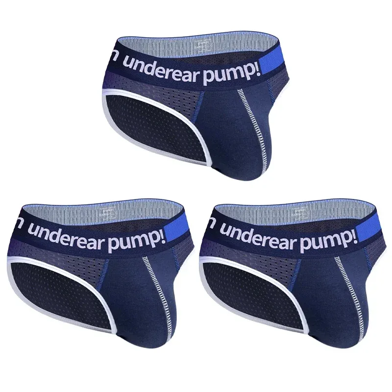 Men's Low Waist Slimming Mesh Briefs U Convex Pouch Elastic Waistband Breathable Colorful Jockstrap Underwear