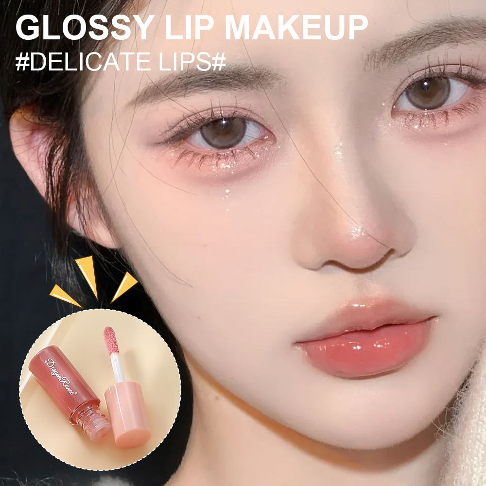 10Pcs/Box Mini Lip Gloss Σετ Αδιάβροχο Cartoon Lip Glaze μακράς διαρκείας ενυδατικό καθρέφτη Liquid Lipstick Cosmetic Lips Makeup — image 3