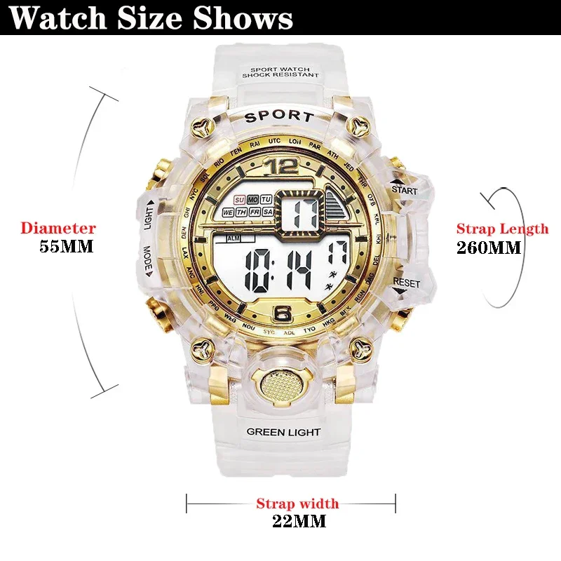 Waterproof Men Sport Watch Men's LED Digital Watches Luminous For Man Student Date Army Military Clock Relogio Masculino — image 6