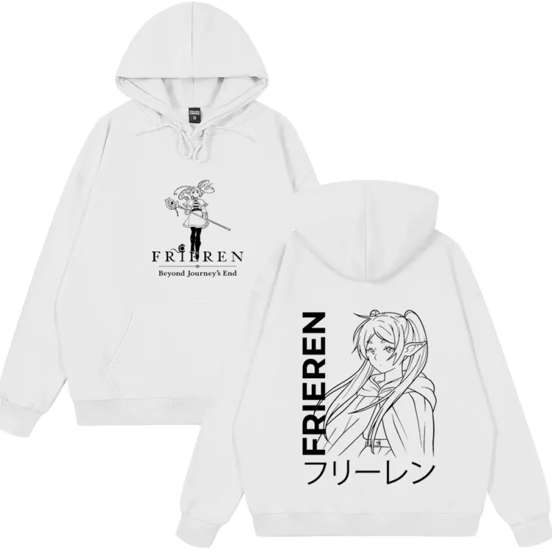 Anime Frieren: au-delà de la fin du voyage sweat à capuche pour hommes femmes vêtements mode Harajuku hauts Style de Couple porte des vêtements polaires d'hiver — image 4