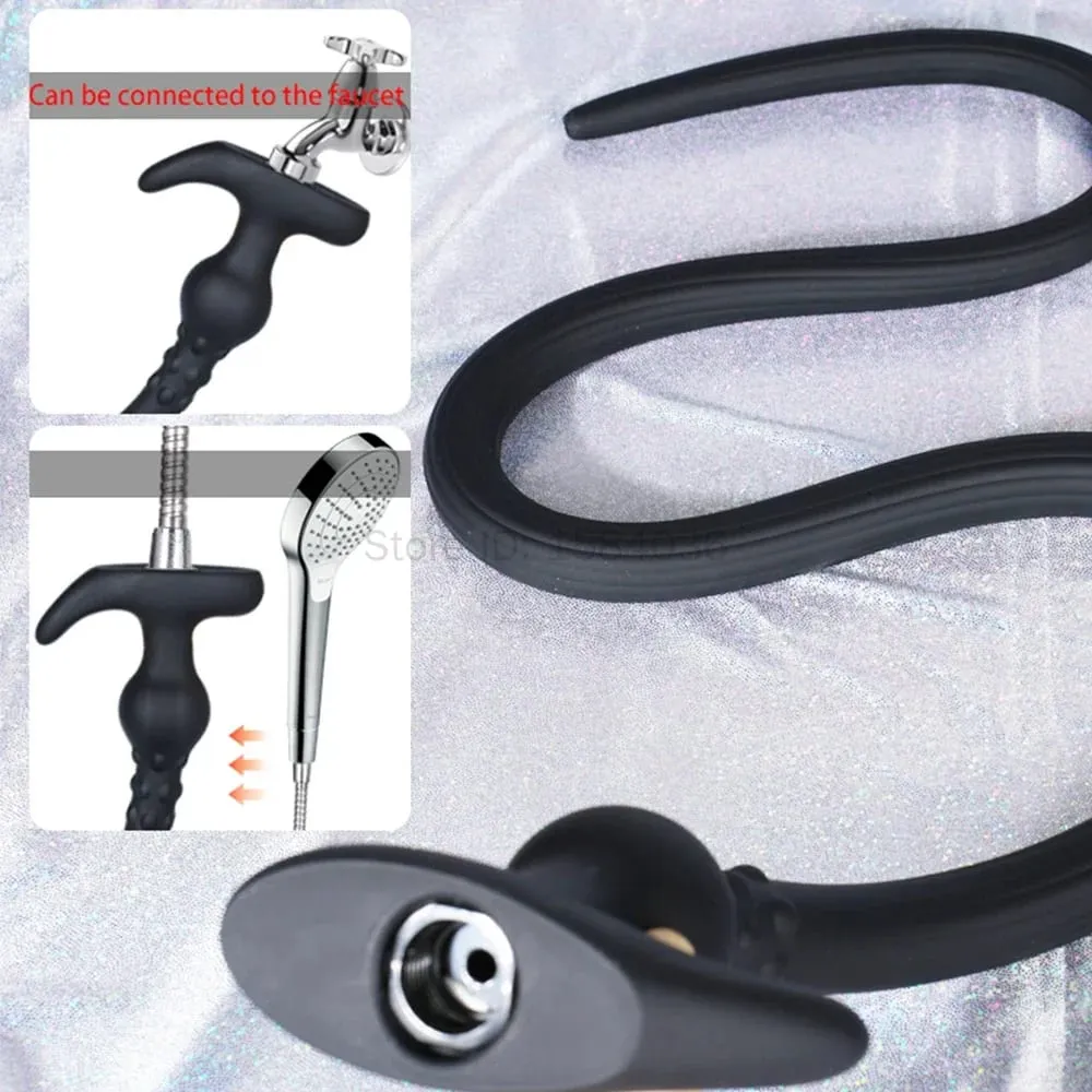 Super Long Anal Plug Whip Silicone Wearable Butt Plug Hollow Enema Vaginal Cleaning Dildos Mas Malalim 18+ Pang-adultong Mga Laruan sa Pagtatalik para sa Mag-asawa