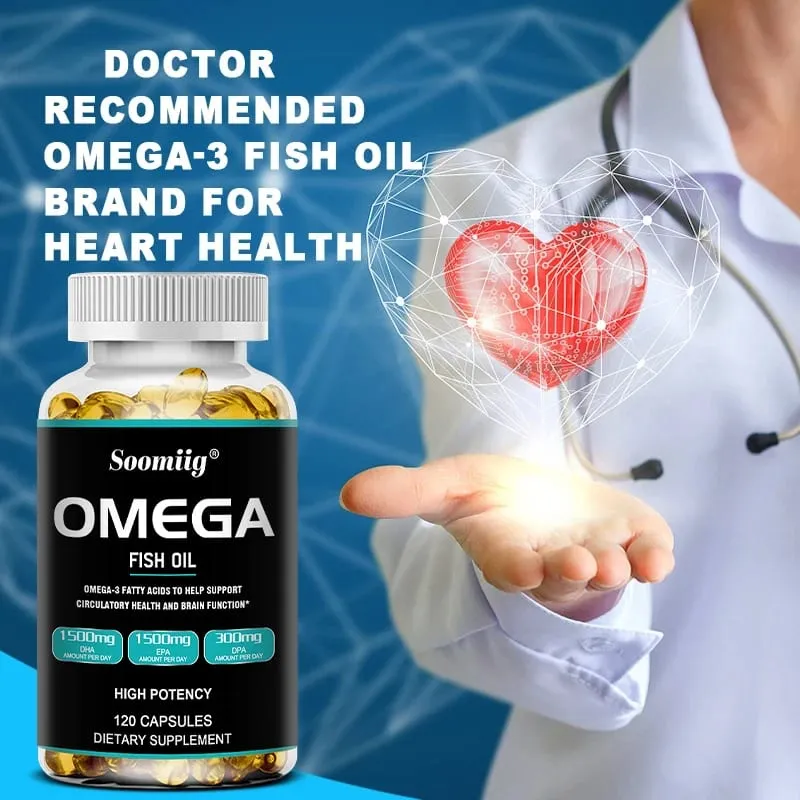 Omega 3 halolaj lágyzselé 3300 mg nagy hatékonyságú EPA-val és DHA-val Támogatja az energiát, a szívet, az ízületeket, a szem bőrét és az immunitást