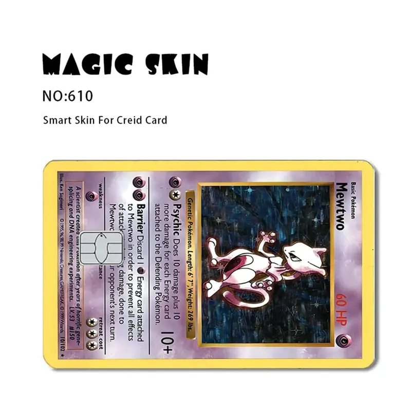 Anime Pokemon Pikachu Thẻ Tín Dụng Da 2.5D HD Dán Thẻ Decal Thẻ Mờ Phim Da Chip Nhỏ Chống Thấm Nước Miếng Dán Quà Tặng đồ Chơi