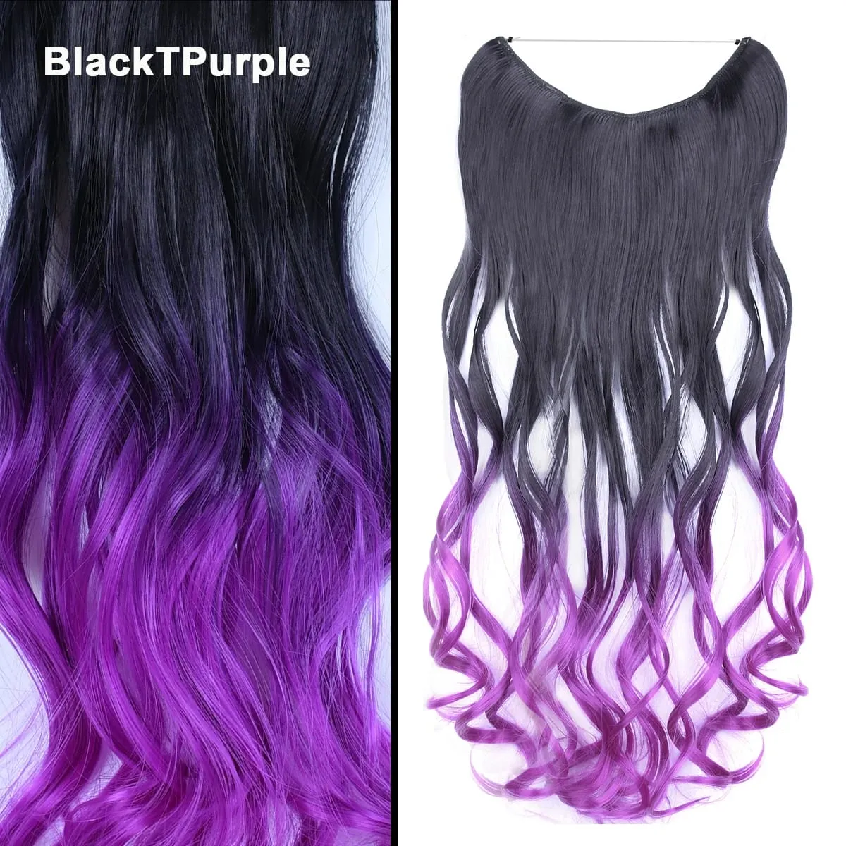 Jeedou κυματιστά μαλλιά Extension Elasticity Αόρατο σύρμα Fish Line One Piece No Clips Συνθετικά Hairpieces Ombre Χρώμα για γυναίκες — image 39