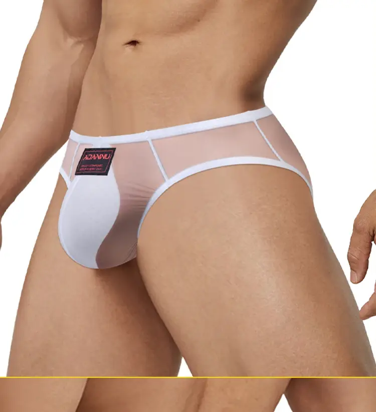 Summer Ice Silk Men Briefs 0.01mm Ultra-thin Mesh Underpants Transparent Breathable Sexy DeepV-back Butt-lifting Underwear M-XXL — image 14