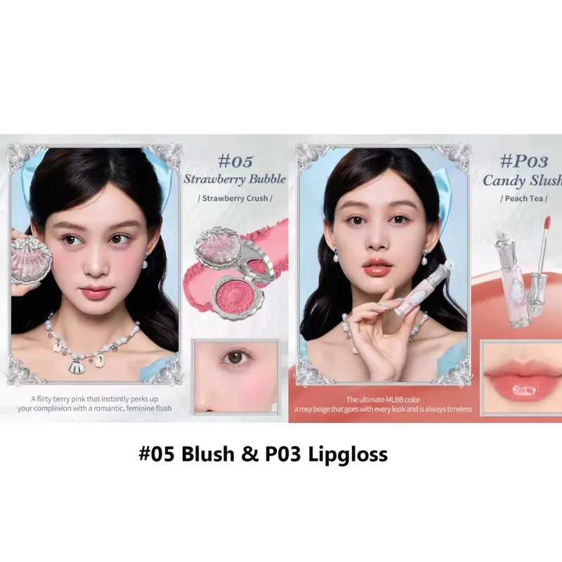 Flowerknows Shell's Jewel Σετ δώρου Μακιγιάζ Eye Blush Lip Glaze Setting Powder Correcting Primer For Women Full Kit