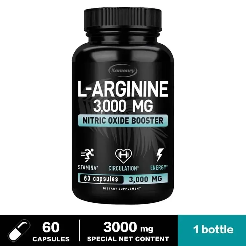 L-Arginine Supplement Boost Endurance -Increase for Energy Strength Vascular and Endurance Support During Exercise | Muscle Mas