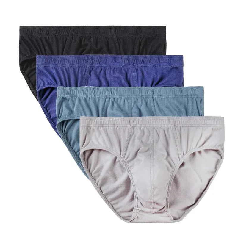 4 Pcs/Lot Cheapest 100% Cotton Mens Briefs Plus Size Men Underwear Panties XL-5XL Men's Breathable Sexy Lingerie Underpants