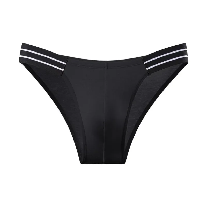 Lingerie Men's Triangle Panties Mid Waist Breathable Men Thin Briefs Stripe Large Size Underwear for Men Four Seasons