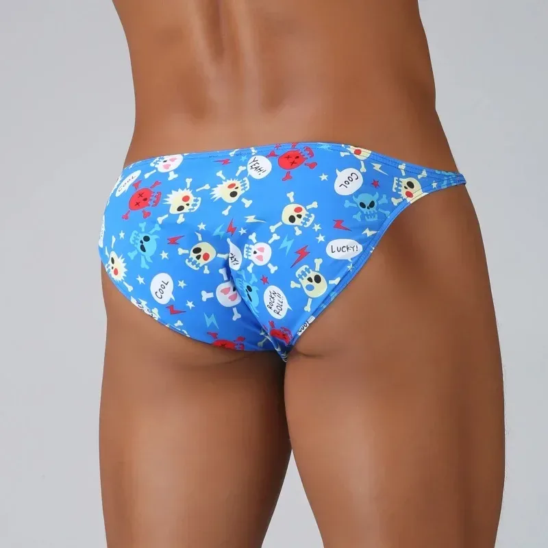Мужские сексуальные трусы для плавания Maillot De Bain, купальник-бикини с крутым забавным принтом черепа для серфинга, пляжная одежда, плавки