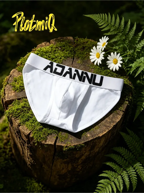 2PCS Mens Bikini Briefs Big Letter Print Wide Waistband Cotton Blend Soft Fabric 3D Contour Pouch Low Rise Male Underwear — image 14