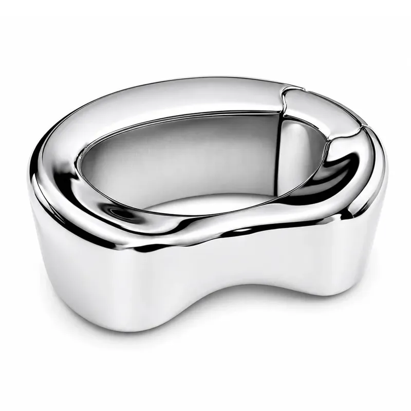 Stainless steel penis lock bondage cock Ring Heavy Duty male metal Ball Stretcher Scrotum Delay ejaculation BDSM Sex Toy for men — image 3