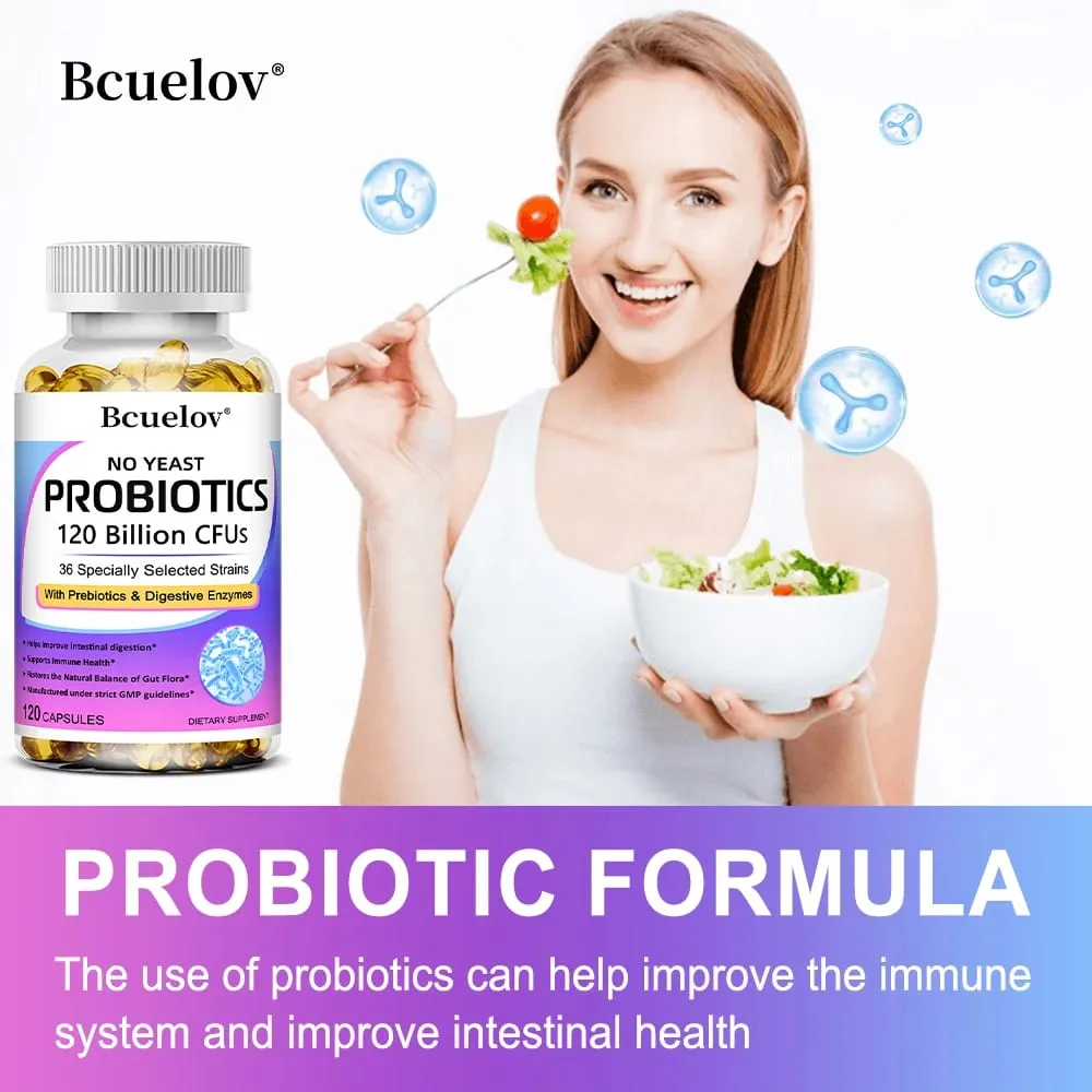 Premium Probiotics with Prebiotics and Digestive Enzymes To Aid Digestion and Boost The Immune System - 120 Capsules