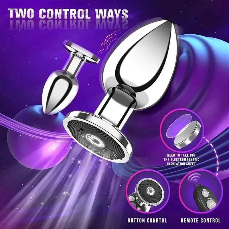 Butt Plug Vibrator נשים מתכת אנאלי תקע דילדו שלט אלחוטי גברים לעיסוי ערמונית ציוד למבוגרים ציוד לאוננות אנאלי צעצועי מין — image 4