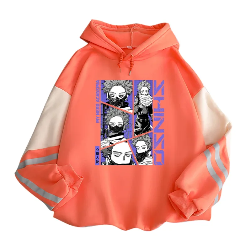 Sudaderas con capucha de My Hero Academia para hombre y mujer, suéter con estampado de Shinso Hitoshi, sudaderas con cuello redondo de estilo de dibujos animados Harajuku, Sudadera con capucha de calle para hombre y mujer — image 3