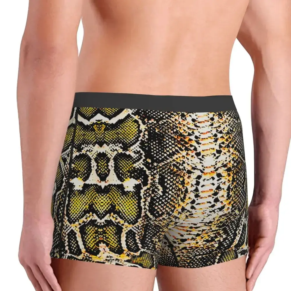 Tùy Chỉnh Da Rắn In Quần Lót Nam Co Giãn Da Rắn Họa Tiết Động Vật Quần Sịp Boxer Quần Short Quần Lót Quần Lót Mềm Mại Cho Homme