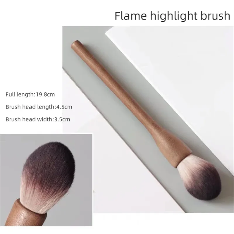Πινέλο μακιγιάζ με λαβή ξύλου καρυδιάς Loose Powder Blush Contour Brushes Super soft High Density Tools Makeup Brush — image 12