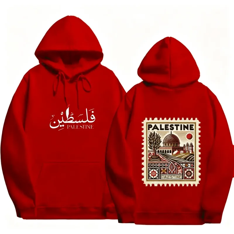 Unisex Otoño Invierno Vintage Casual pulóver sudaderas Palestina Sudadera con capucha moda Harajuku estética Retro sudaderas con capucha gráficas Tops